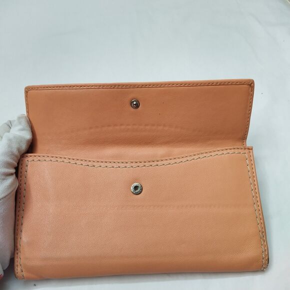 Coach Orange Leather Turn Lock Credit Card ID Window Bifold Wallet - Picture 12 of 15